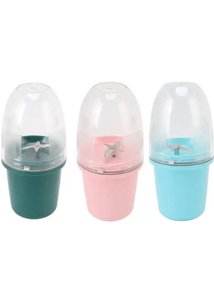 Yeşil Stil 260 ml Meyve Sıkacağı Bardağı Çok Fonksiyonlu Şarj Edilebilir Mikserler Taze Meyve Sıkacakları Blender Küçük 4 Bıçaklı Karıştırma Makinesi (Yurt Dışından)