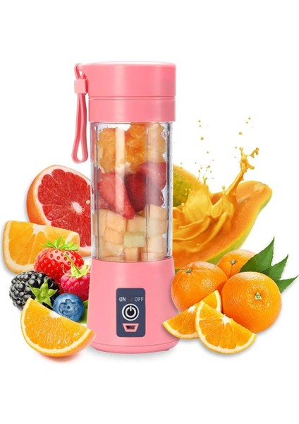 Pembe Tarzı 380 ml Mini Içme Blender USB Meyve Sıkacağı Bardağı 6-Blade Taze Meyve Sıkacağı Sıkacağı 3.7 V Pil Elektrikli Blender Seyahat Ofis Için (Yurt Dışından)