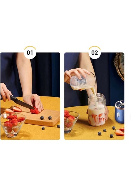 Mavi Stil 6 Bıçaklı Taşınabilir Meyve Sıkacağı Bardağı Sıkacağı Meyve Fincan Otomatik Küçük Elektrikli Meyve Sıkacağı Smoothie Blenderı Mutfak Robotu (Yurt Dışından)