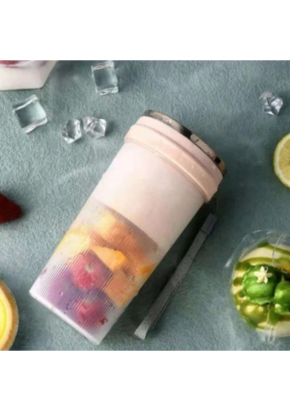 Pembe Tarzı Taşınabilir Elektrikli Meyve Sıkacağı USB Şarj Edilebilir El Smoothie Blender Meyve Karıştırıcılar Gıda Milkshake Suyu Yapımcısı Makinesi (Yurt Dışından)