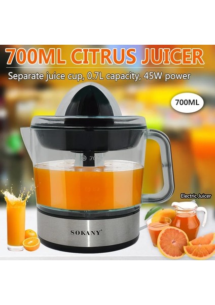 Siyah Stil 220V 700 ml Elektrikli Narenciye Sıkacağı Meyve Suyu Sıkacağı Limon Meyve Masticator Kireç Meyve Elektrikli Limon Sıkacağı (Yurt Dışından)