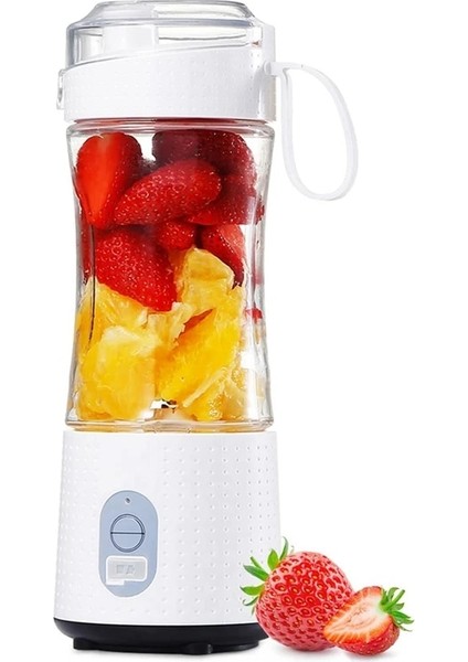 Beyaz Stil Shake ve Smoothie'ler Için Şarj Edilebilir USB Elektrikli Blenderli Kişisel Blender Meyve Sıkacağı Mikser Bardağı (Yurt Dışından)