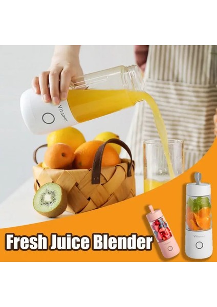 Pembe Tarzı Taşınabilir Elektrikli Meyve Sıkacağı Blender USB Meyve Karıştırıcı Meyve Suyu Bardağı Şişe Gıda Milkshake Çok Fonksiyonlu Meyve Suyu Yapma Makinesi (Yurt Dışından)