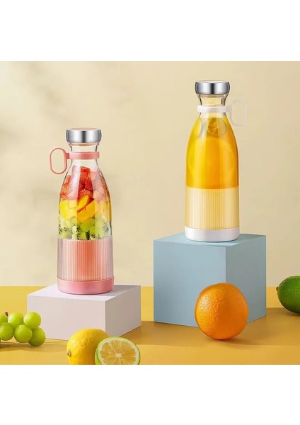 Pembe Tarzı Diğer Mini Meyve Sıkacağı USB Şarj Edilebilir Kişisel Blender Taşınabilir Milkshake (Yurt Dışından)