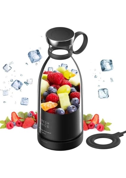 Siyah Stil Taşınabilir Blender Şişe Elektrikli Portakal Sıkacağı Kablosuz Taze Meyve Suyu Sıkacakları Mikser Smoothie Narenciye Sıkacağı Bullet Blender (Yurt Dışından)