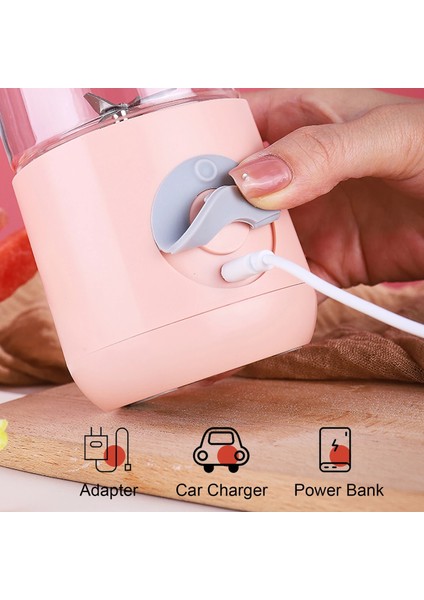 Pembe Tarzı Taşınabilir Sıkacağı Elektrikli Blender Mikser Fincan USB Mini Gıda Smoothie Işlemcisi El Kişisel Milkshake Meyve Sıkacağı Sıkacağı (Yurt Dışından)