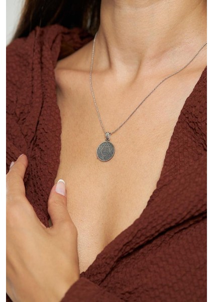 Otantik Süleyman'ın Mührü Oksitli 925 Ayar Gümüş Kolye modelleri