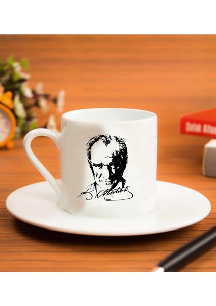 Kişiye Özel Atatürk Tasarımlı Kahve Fincanı