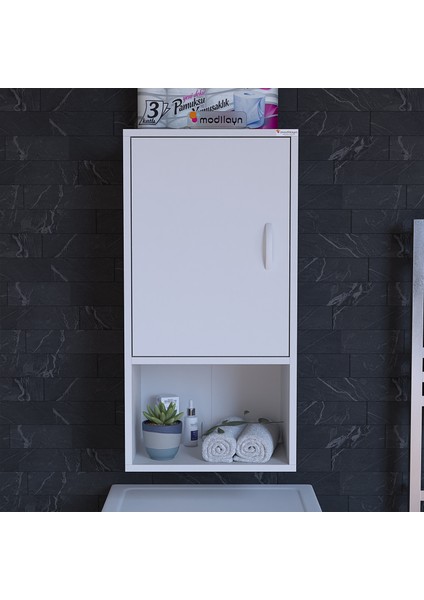 ŞİLE 45 x 85 x 32,5 cm Makine Üstü Asma ve Çok Amaçlı Banyo Dolabı