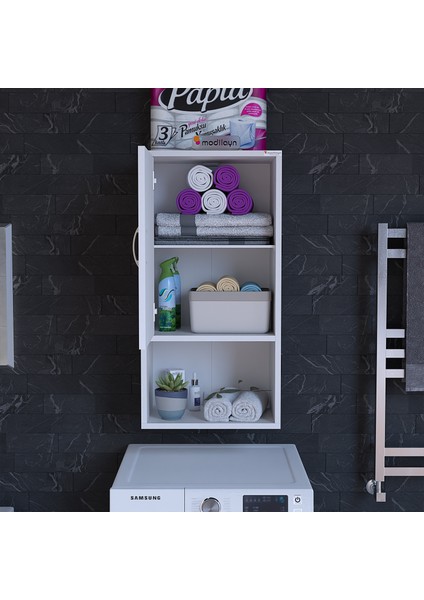 ŞİLE 45 x 85 x 32,5 cm Makine Üstü Asma ve Çok Amaçlı Banyo Dolabı