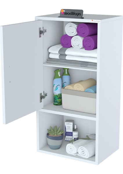 ŞİLE 45 x 85 x 32,5 cm Makine Üstü Asma ve Çok Amaçlı Banyo Dolabı