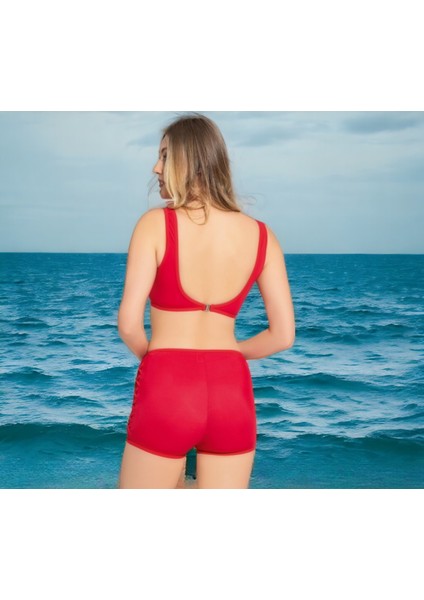 Tüllü Transparan Şortlu Bikini