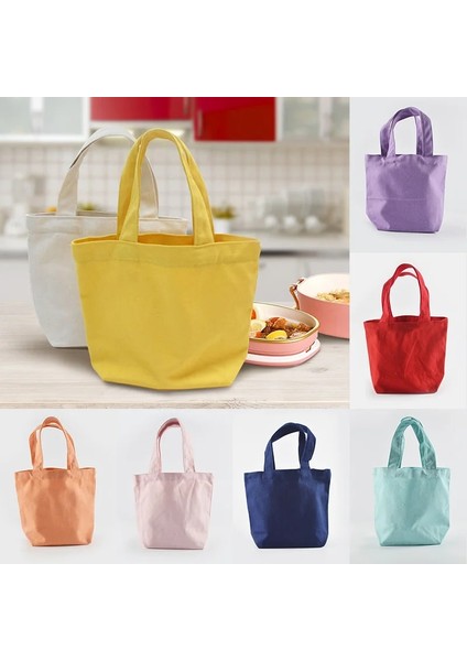 No.7 Tarzı Yeni Tuval Pamuk Basit Alışveriş Çantaları Moda Düz Renk Rahat Paket El Çantası Katlanabilir Çanta Büyük Kapasiteli Tote (Yurt Dışından)