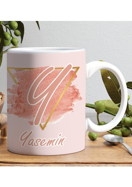 Kişiye Özel Baş Harf ve Isim Soyisim Tasarımlı Beyaz Kupa