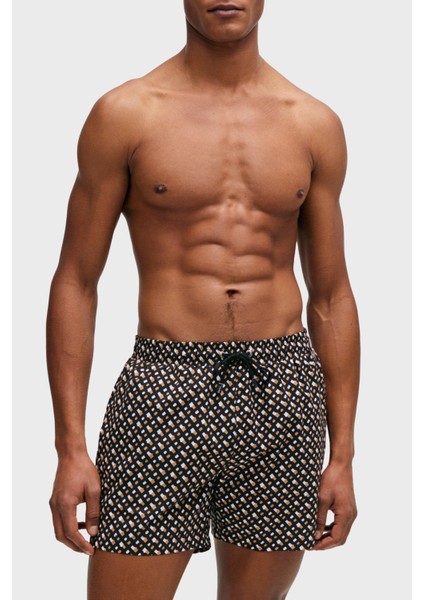 Deniz Şortu Monogram Baskılı Tamamı Astarlı Hızlı Kuruyan Mayo Short Erkek Mayo Short 50515720 004