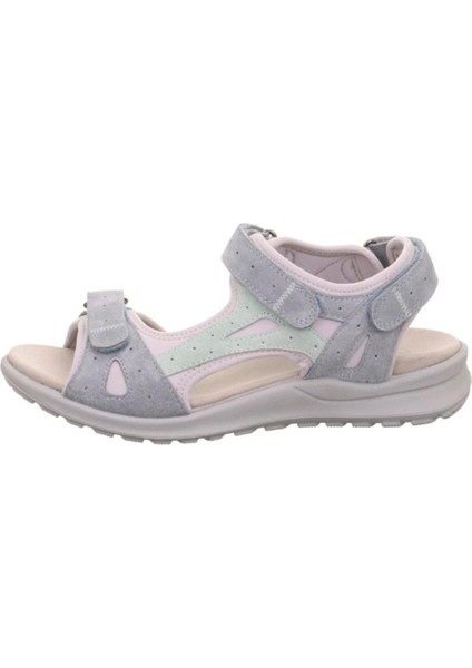 Kadın Mavi Velour Sırıs Sandalet