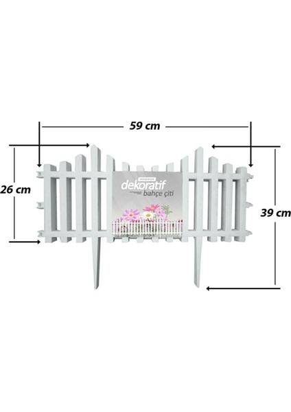 Çit Bahçe Çiti Dekoratif Plastik Bahçe Çiti 9.44 mt Peyzaj Koruma Panel Beyaz