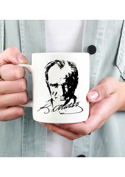 Atatürk Tasarımlı Beyaz Kupa