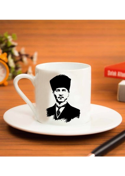 Kişiye Özel Atatürk Tasarımlı Kahve Fincanı