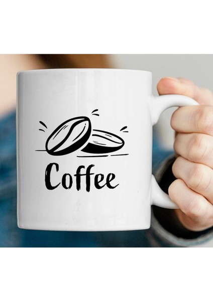 Kişiye Özel Coffe Tasarımlı Beyaz Kupa