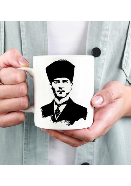 Atatürk Tasarımlı Beyaz Kupa