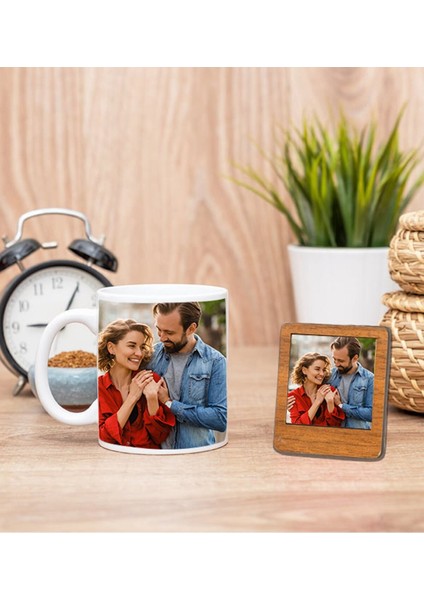 Kişiye Özel Fotoğraflı Beyaz Kupa ve Çerçeve