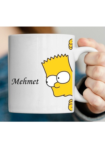 Kişiye Özel Simpsons Tasarımlı Beyaz Kupa