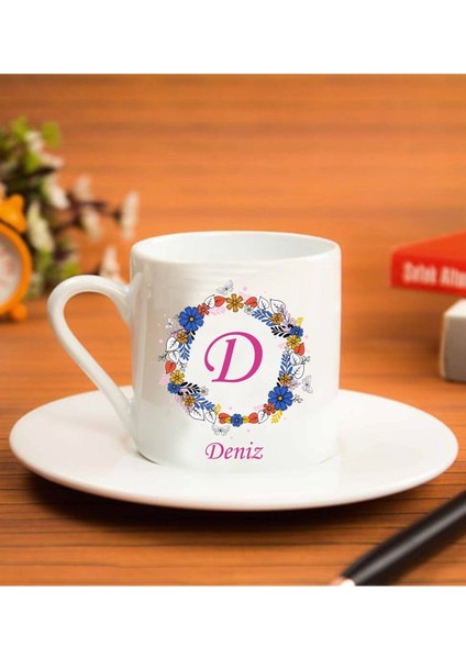 Kişiye Özel Isim ve Baş Harf ve Isimli Tasarımlı Kahve Fincanı