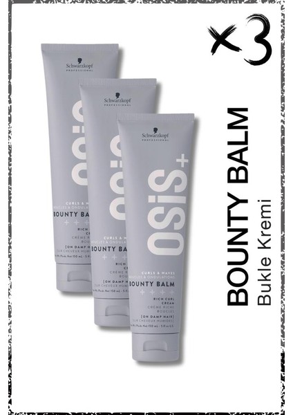 Bounty Balm Bukle Kremi 150ML x 3 Adet | Saçın Doğal Buklelerini Belirginleştirir, Kolay Tarama