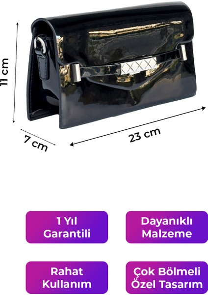 Kriste Bell Kadın Çanta Rugan Siyah 26462 fiyatları