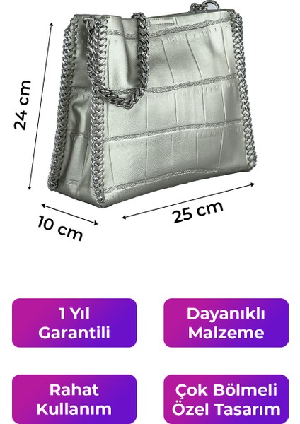 Kriste Bell Çapraz Askılı Kadın Çanta Gümüş 26553 fiyatları
