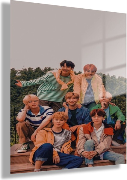 Temperli Gerçek Cam Tablo Müzik Grubu Bts Görseli
