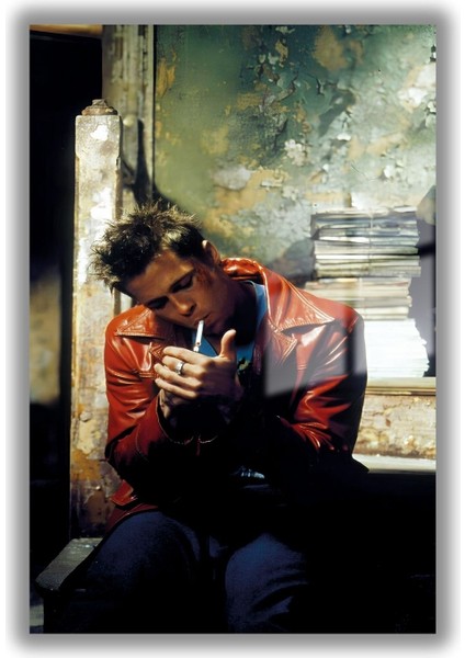 Temperli Gerçek Cam Tablo Brad Pitt In Fight Club Görseli fiyatları