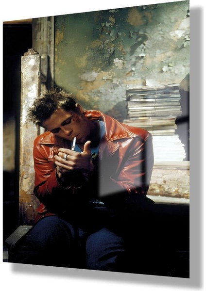 Temperli Gerçek Cam Tablo Brad Pitt In Fight Club Görseli modelleri