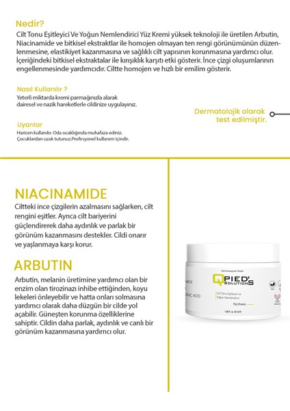 Cilt Tonu Eşitleyici ve Yoğun Nemlendirici Yüz Kremi ( Hyaluronic Acid - Niacinamide ) 50 ml fırsatları