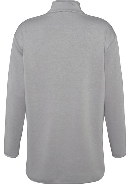 Dik Yaka Örme Sweatshirt