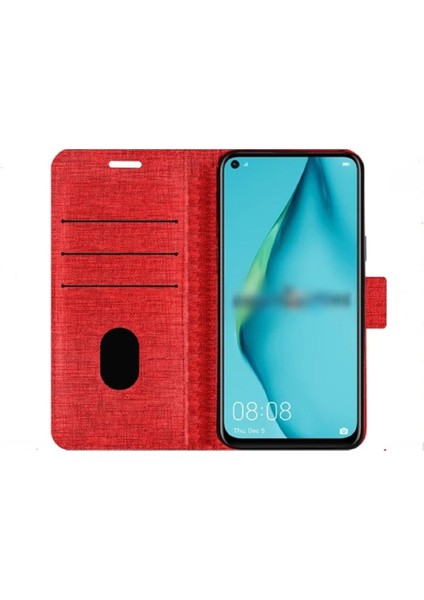 Realme C3 Kapaklı Cüzdanlı Kart Bölmeli Kumaş Desenli Kılıf