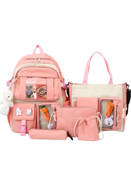 5 Parçalı Büyük Kapasiteli Okul Çantası Seti (Yurt Dışından)