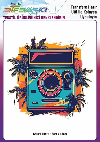 Vintage Ütü ile Yapışan Tişört Tekstil Dtf Baskı