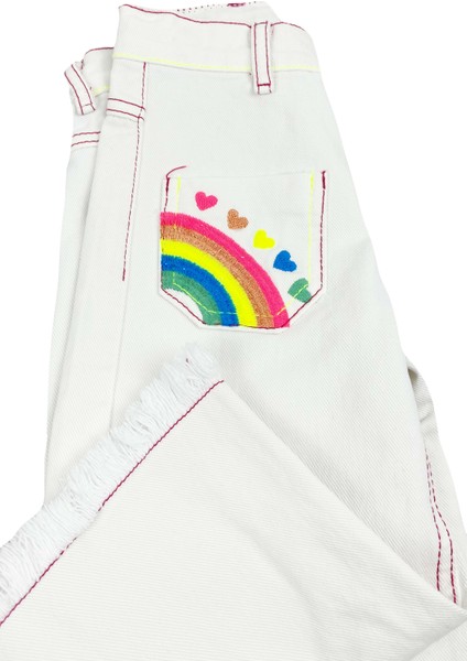 Rainbow Bilek Boy Kız Bebek Jean Kot Pantolon