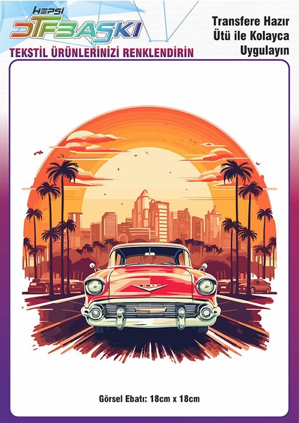 Vintage Ütü ile Yapışan Tişört Tekstil Dtf Baskı