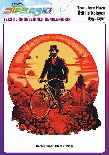 Vintage Ütü ile Yapışan Tişört Tekstil Dtf Baskı