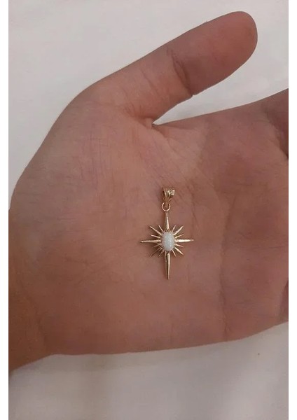 14 Ayar Altın Opal Taşlı Kuzey Yıldızlı Kolye Ucu fiyatları