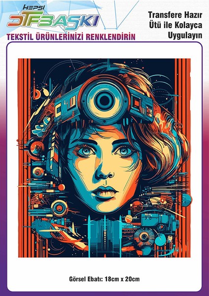 Vintage Ütü ile Yapışan Tişört Tekstil Dtf Baskı