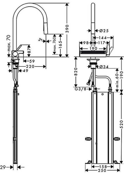 Aquno Select M81 3 Jet Spiralli Eviye Bataryası Mat Siyah 73831670 fırsatları
