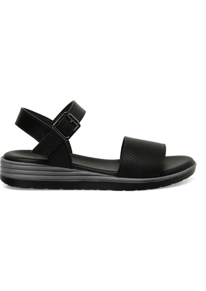 CS24048 4fx Siyah Kadın Kalın Taban Sandalet
