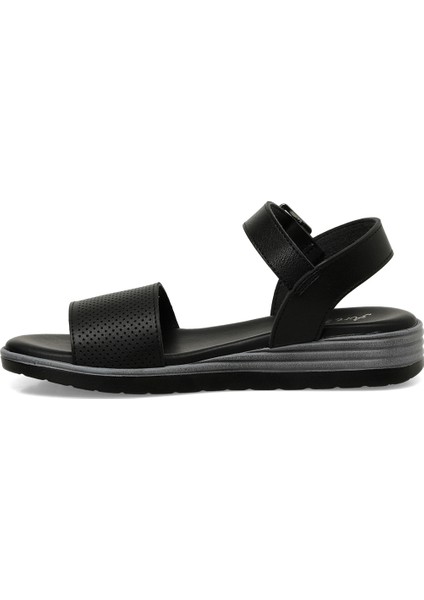 CS24048 4fx Siyah Kadın Kalın Taban Sandalet