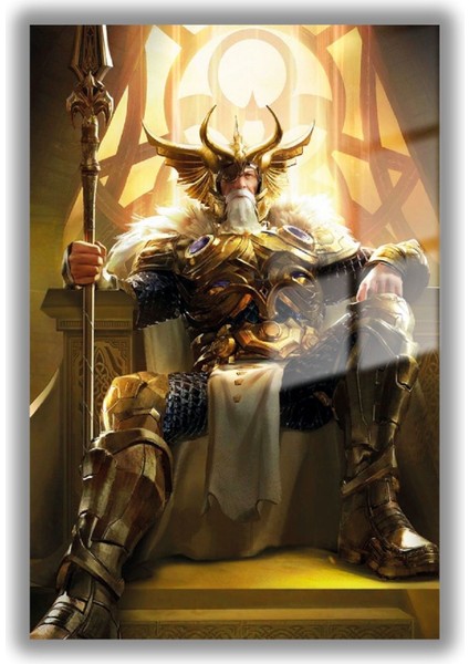 Temperli Gerçek Cam Tablo Film Karakteri Odin Portresi fiyatları