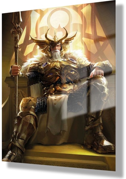 Temperli Gerçek Cam Tablo Film Karakteri Odin Portresi modelleri