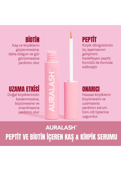 2'li Peptit ve Biotin Içeren Besleyici, Güçlendirici Kaş & Kirpik Serumu